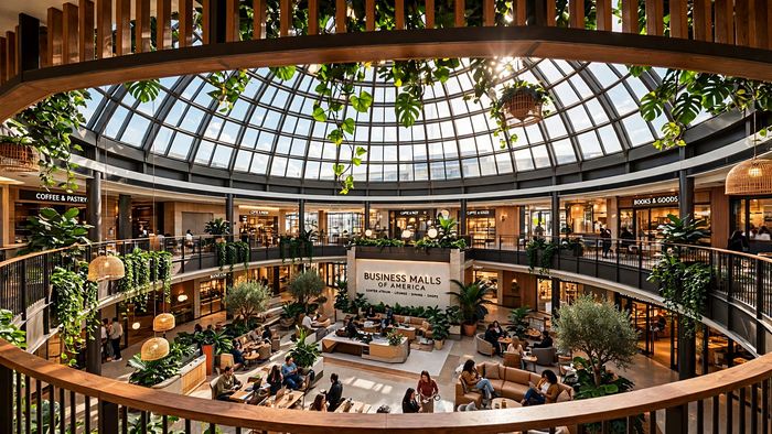 The plant-filled center atrium