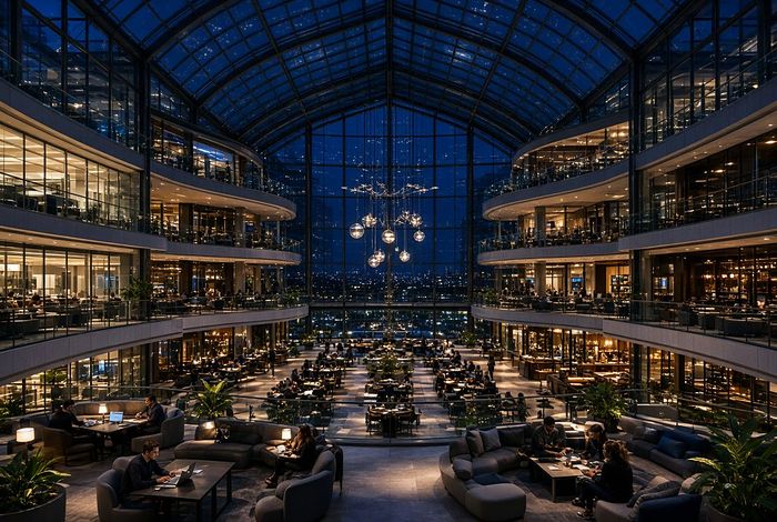 The center atrium after dark