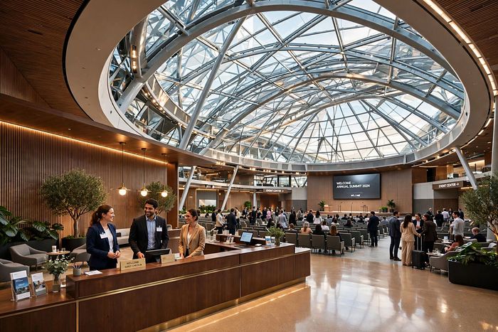 The event center welcome desk