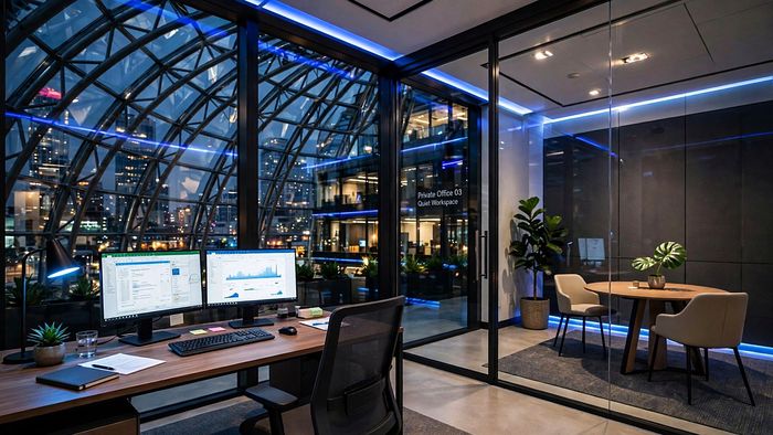 A private office at night