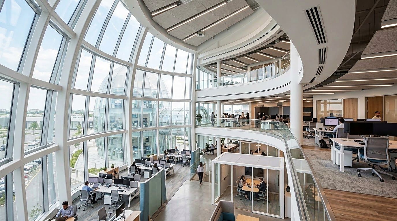 Private offices inside the left dome